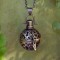 Medieval Amber Resin Pendant Locket Necklace in Bronze